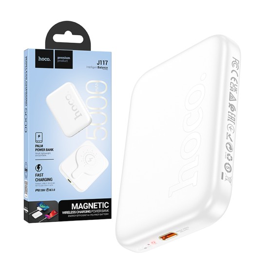 Power Bank Magnético Hoco J117 Esteem PD20W 5000mAh Branco Power Bank Magnético Hoco J117 Esteem PD20W 5000mAh Branco